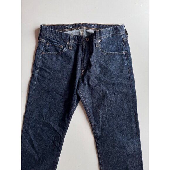 ADRIANO GOLDSCHMIED Matchstick Dark Indigo Stretch Slim Straight Jeans, Size 32 - Picture 2 of 11